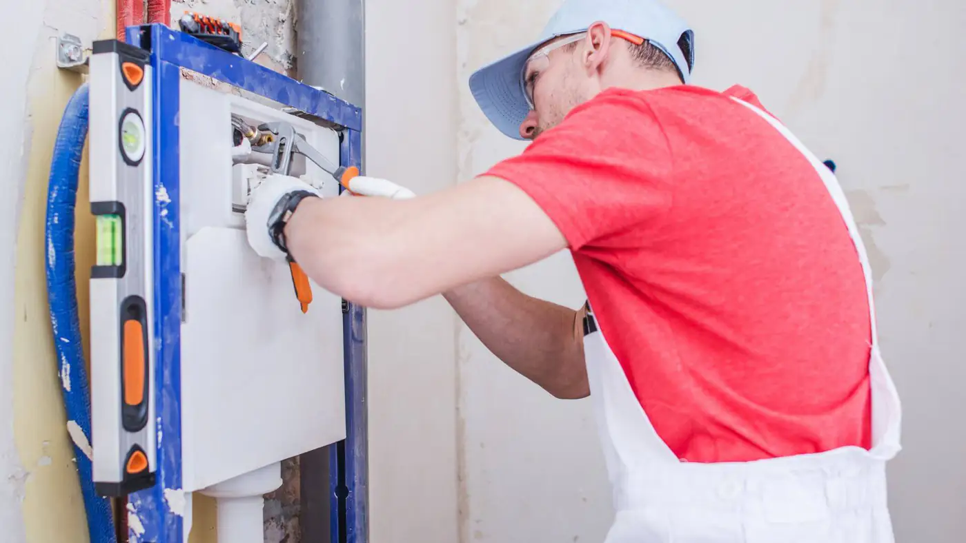 AC drain flush in Bristol Engineer checking the condensate drain on an air conditioning installation in Bristol